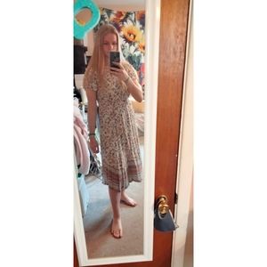 Women's floral faux wrap dress